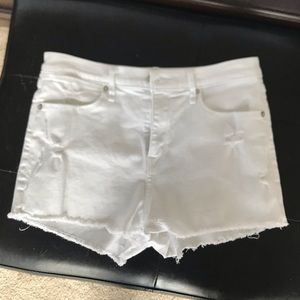 High rise white shorts